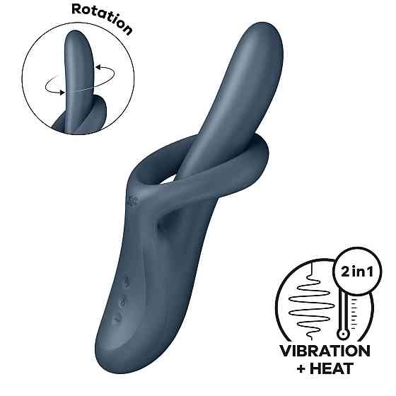 Вібратор з ротацією Satisfyer Heat Flex 4 Grey, підігрів до 39°C Sex Aura Київ