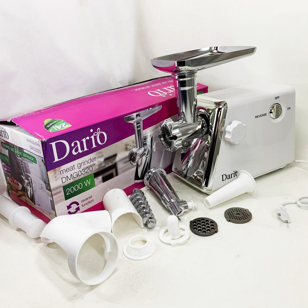 Мясорубка для наполнения колбас Dario DMG0320 2000Вт, Мясорубка для помидоров реверс насадки VQ-70 Львов - изображение 13