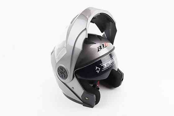 Шолом модуляр, закритий з відкидним підборіддям+відкидні окуляри BLD-159 L (59-60см), СІРИЙ глянець Киев