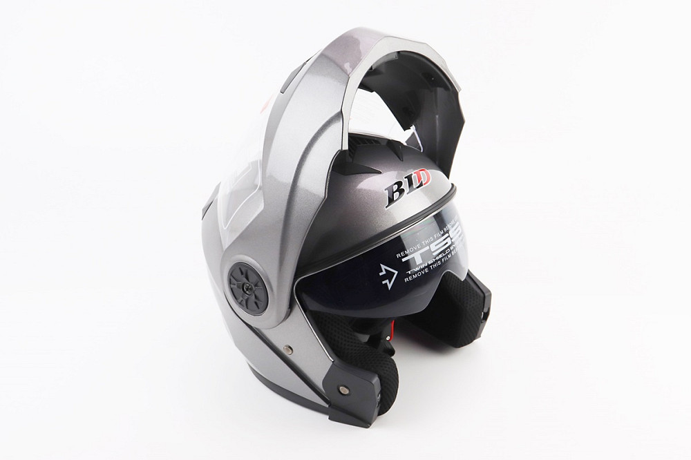 Шолом модуляр, закритий з відкидним підборіддям+відкидні окуляри BLD-159 L (59-60см), СІРИЙ глянець Київ - фото 2