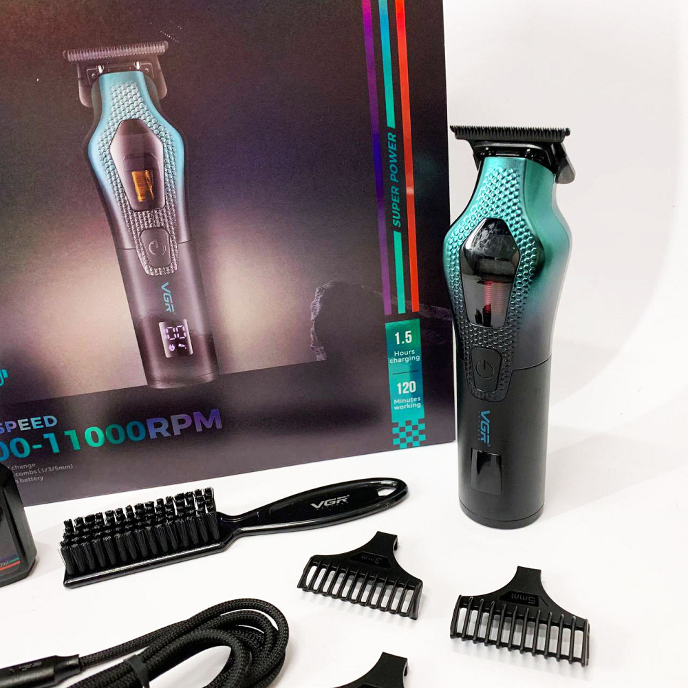 Професійний тример з набором насадок VGR, Електрична машинка з насадкою для бороди OF-26 Івано-Франківськ - фото 10