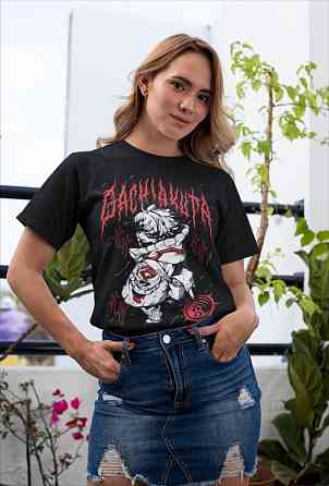 Футболка з аніме принтом Гакхіакута Томе Джапанесе Хоррор оверсайз (S/M/L) Чорний AnimeJ0178 Дніпро