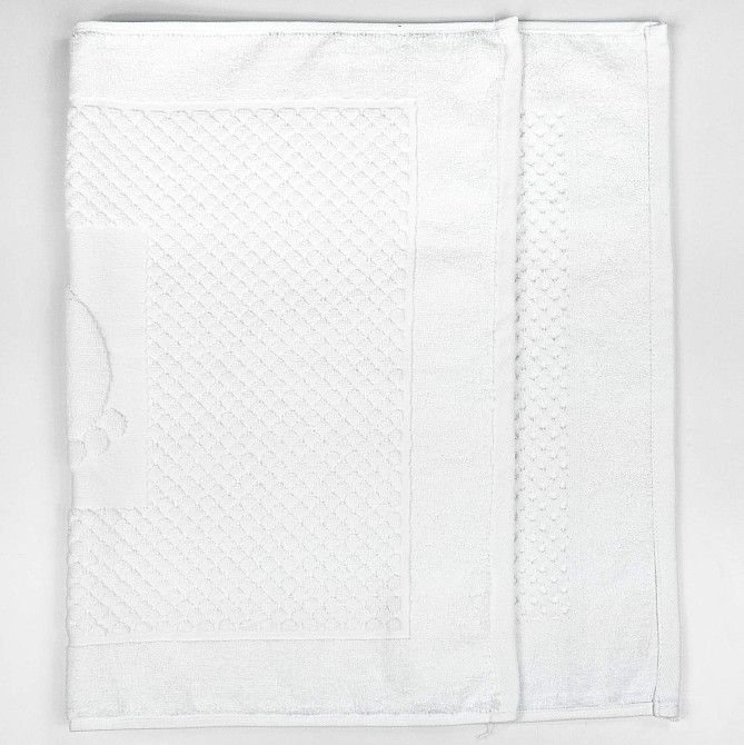 Махровий рушник жакардовий для ніг GM Textile 50х70см 600г/м2 (Білий) Суми - фото 2