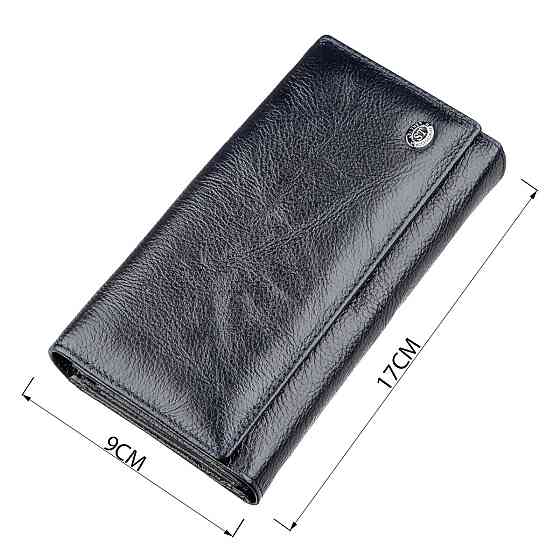 Гаманець-клатч з візитниці ST Leather 18880 Сіро-синій Київ