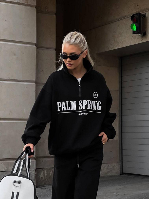 Жіночий теплий прогулянковий костюм-двійка в спортивному стилі тринитка на флісі Чорний, 46/48 Одеса - фото 3