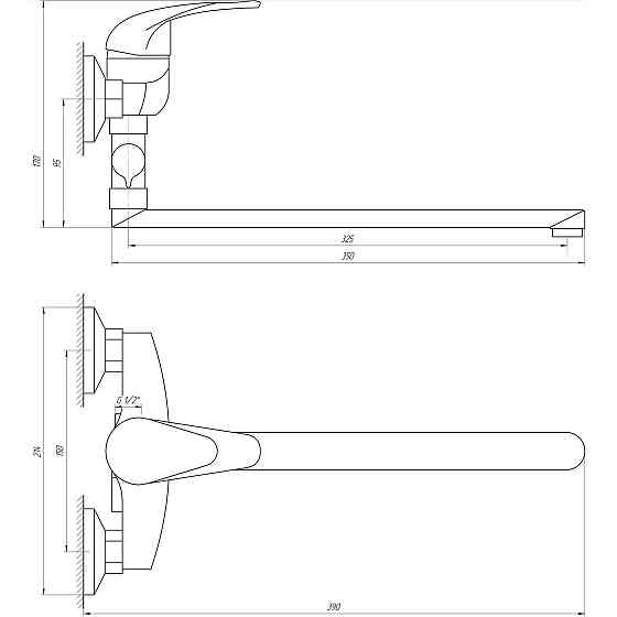 Змішувач для ванни EcoMix ENERGO E-GEZ-108 Луцк