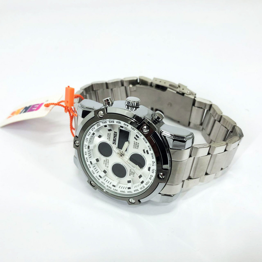 Брендовые мужские часы SKMEI 1389SI SILVER, Часы армейские оригинал, Часы IE-210 армейские скмей Киев - изображение 9