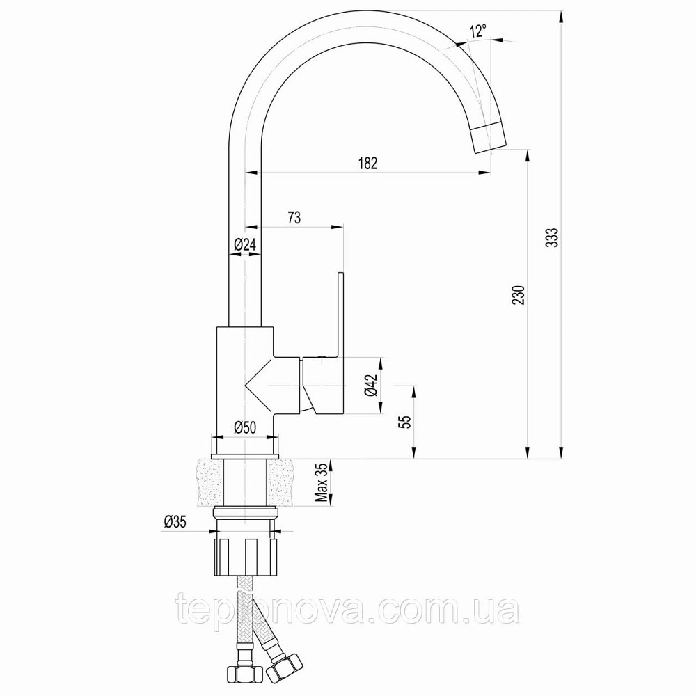 Смеситель для кухни TOPAZ CORSICA TC 8809-H48-W-S Черновцы - изображение 3