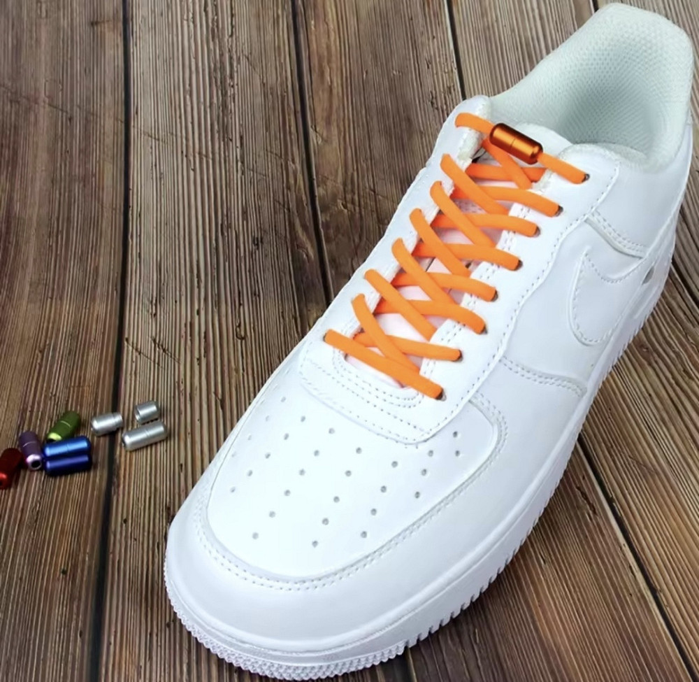 Шнурки еластичні без зав'язок з застібками в один колір Оранжевий Смела - изображение 2