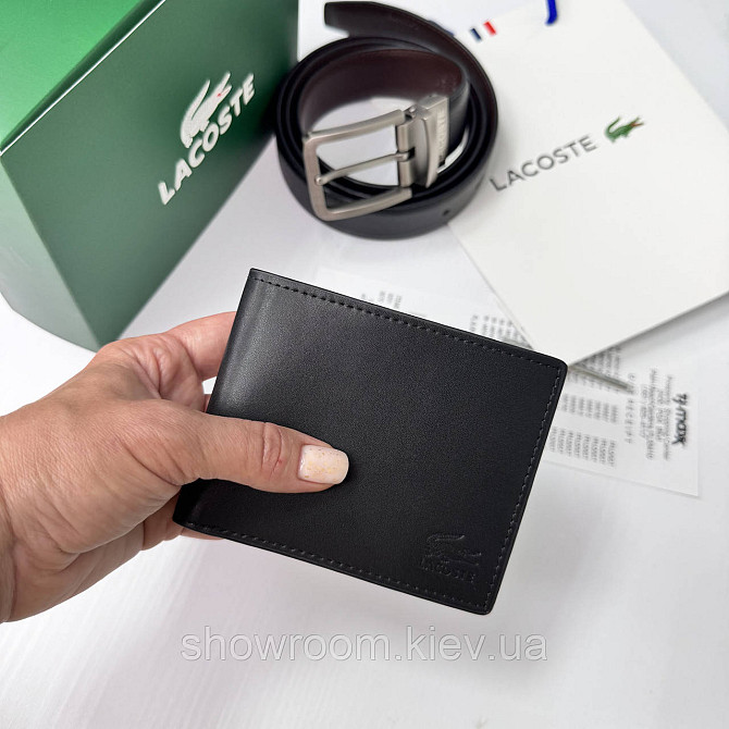 Мужской подарочный набор портмоне и ремень Lacoste (982) Киев - изображение 7