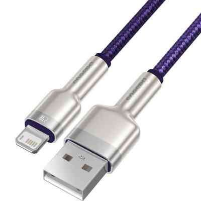Дата кабель USB 2.0 AM to Lightning 1.0m 2.4A metal purple Baseus (CALJK-A05) Винница