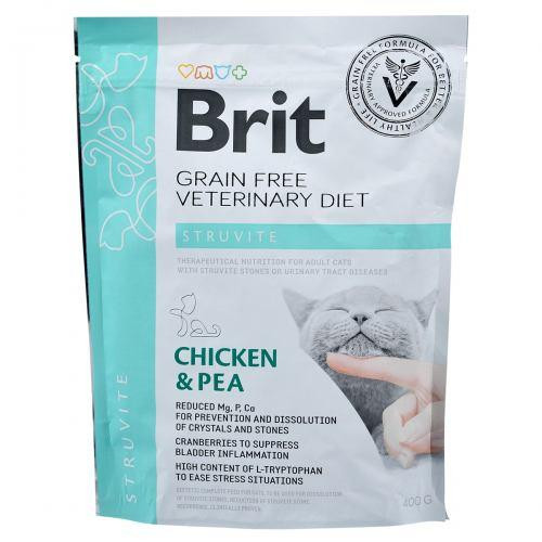 Сухий корм Brit GF VetDiet Cat Struvite для кішок, у разі сечокам'яної хвороби, з куркою та горохом, 400 г Київ - фото 3