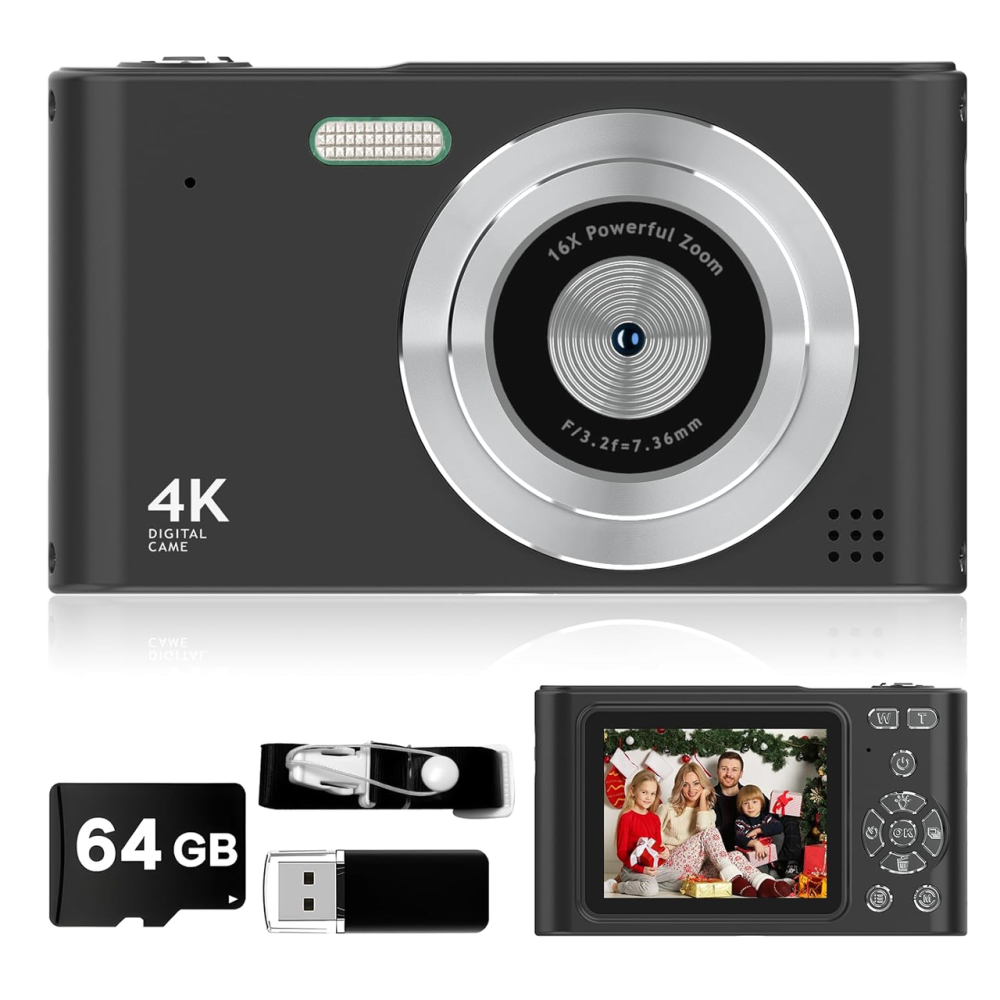 Цифровая камера VYNCS H15 50 МП 1080P FHD: компактный фотоаппарат, 16х зум, карта памяти 32 ГБ, Black Киев - изображение 2