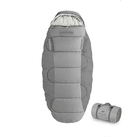 Спальний мішок овальний Naturehike PS200 NH20MSD03, правий, сірий Київ
