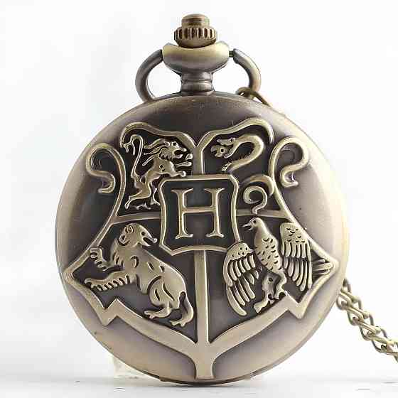 Часы на цепочке с гербом Хогвартс RESTEQ 47 мм, Часы карманные Гарри Поттер, Часы с эмблемой Хогвартс Киев