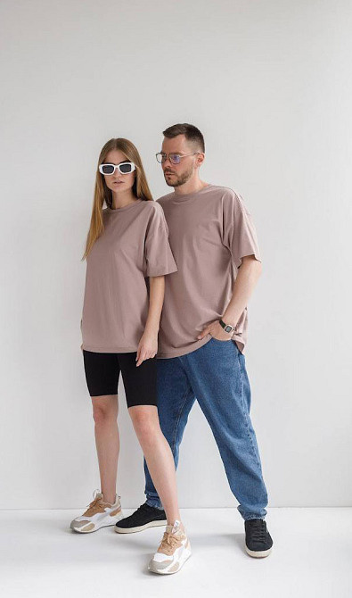 Футболка базовая оверсайз Какао 3XL/4XL Харьков - изображение 1