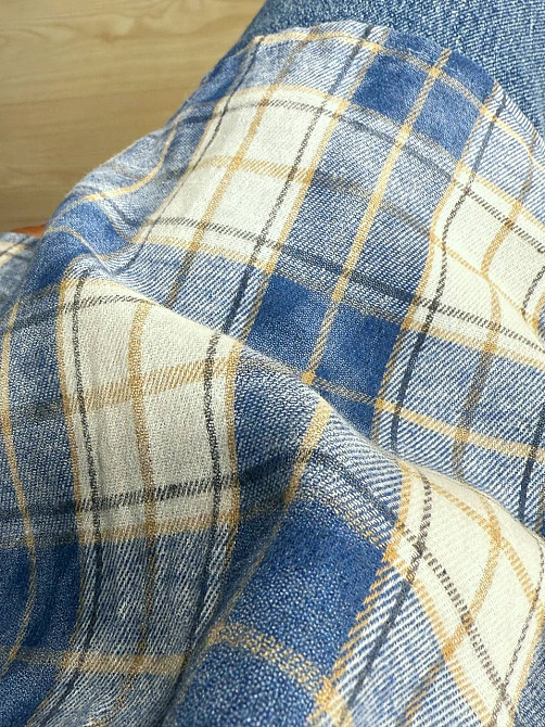 Сорочка жіноча YZY 7765 в клітинку оверсайз широка варена, блакитний, one size Київ - фото 9