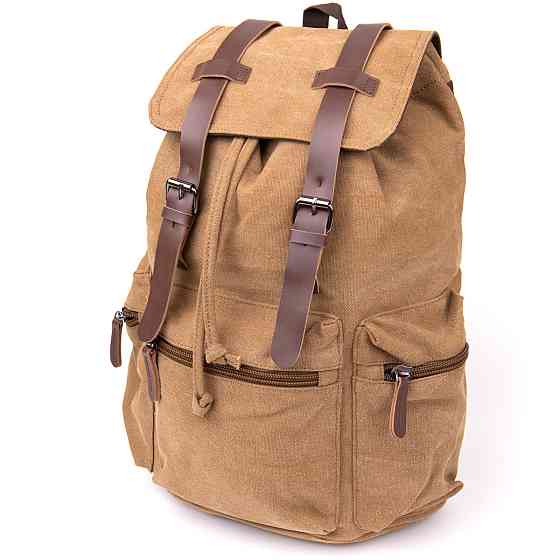 Рюкзак туристичний текстильний унісекс Vintage 20610 Коричневий Київ