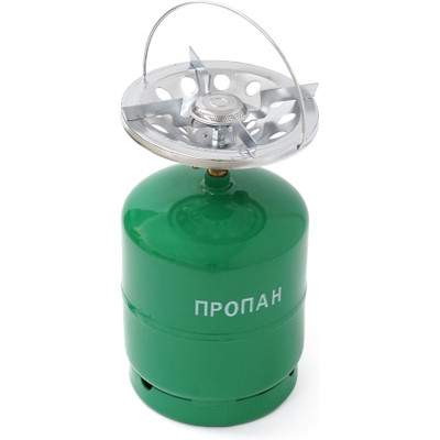 Бытовой газовый баллон Voltronic GL-7.2 3кг (7,2л) + пальник 20354 Green (GB/GL-7.2G) Винница - изображение 1