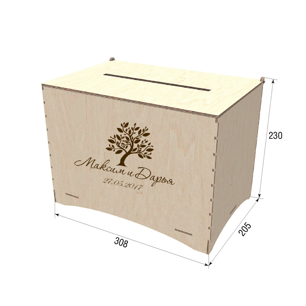 Скриня для конвертів, Весільна скарбниця 308х205х230мм Київ - фото 2