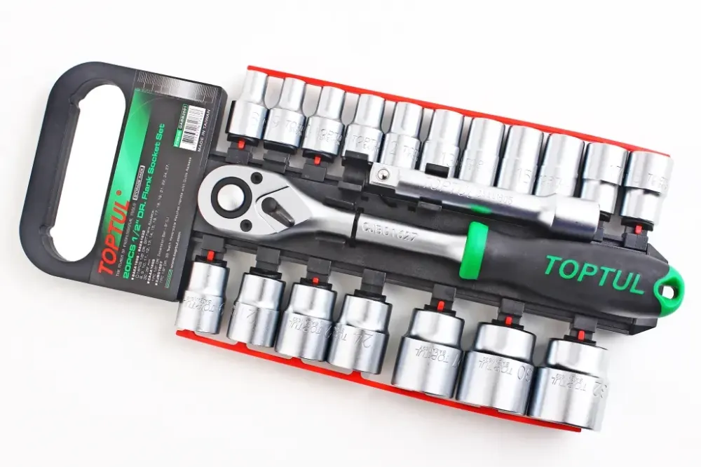 Набор головок 1/2  6-гр. 20 ед. Toptul 8-32мм с удлин. на планке Винница - изображение 1