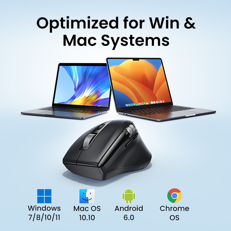 Маніпулятор миша бездротова UGREEN M751 Multi-mode Wireless Mouse Black Одеса - фото 20