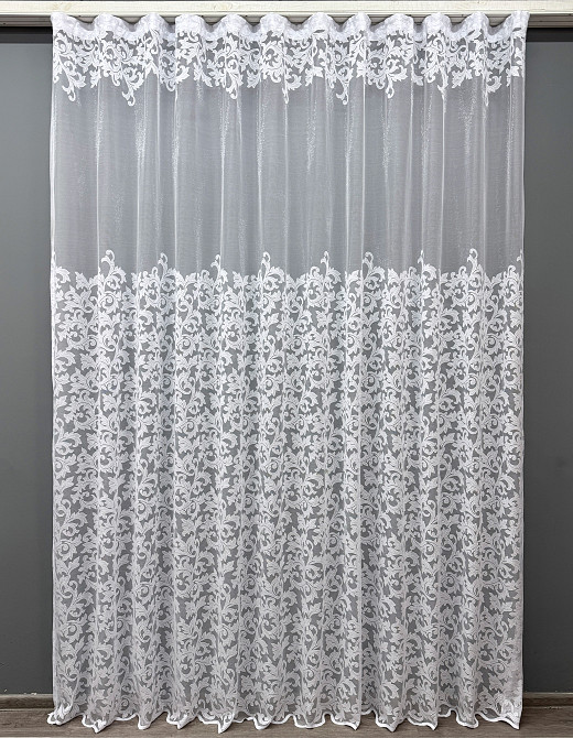 Тюль VR-Textil 639т Жаккард Премиум Белый 400х250 см (42-0953) Киев - изображение 2