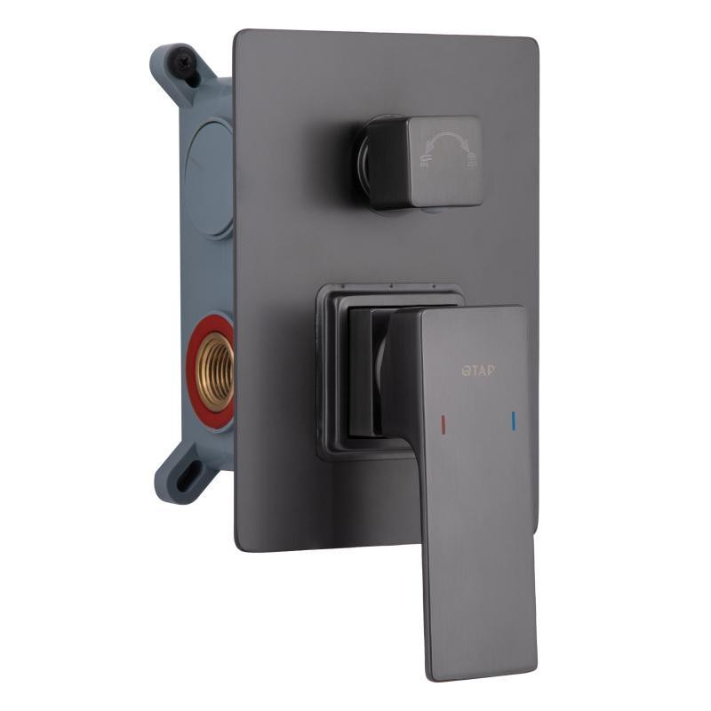 Душевая система скрытого монтажа Qtap Gemini на два потребителя QTGEM113GMB45698 графит Gunmetal Black PVD Киев - изображение 3