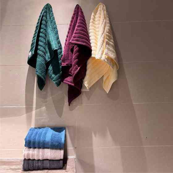 Набор 2 жаккардовых полотенца Lovely Svi для ванной, отелей, СПА, в подарок, 50* 90 см Oxford Stripe темно – серый Charcoal Київ