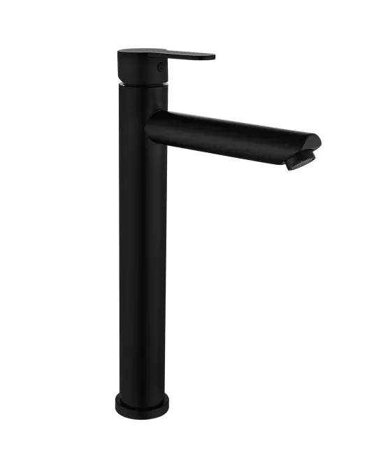 Змішувач для умивальника Frap F10801-62 високий, чорний Київ - фото 1