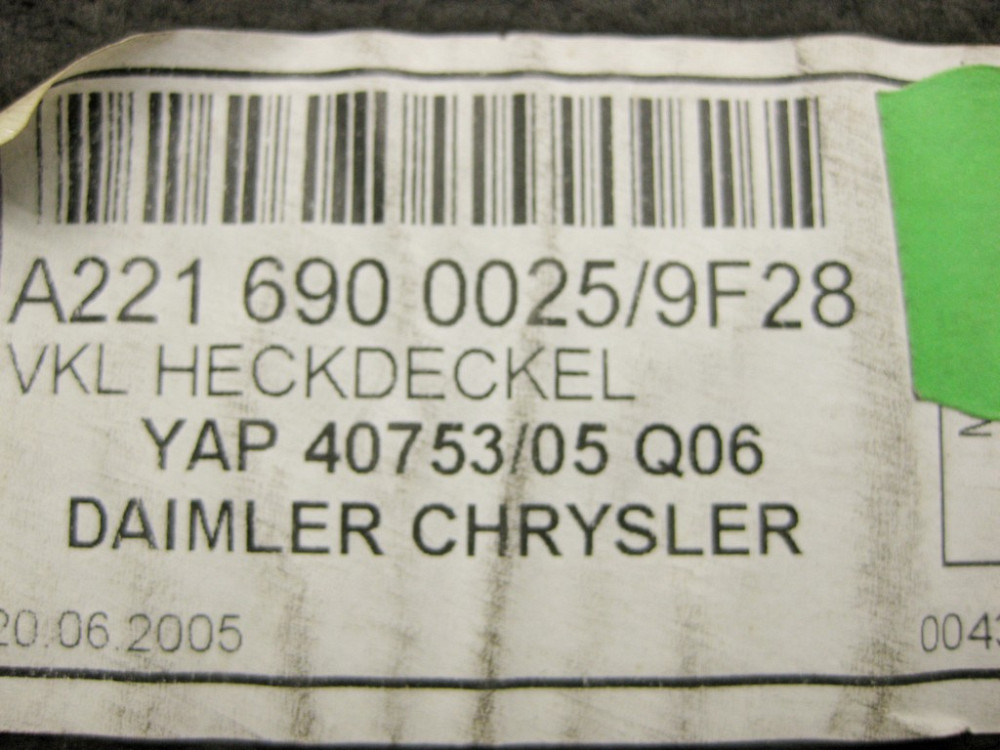 Mercedes-Benz  A2216900025 9F28 Обшивка кришки багажника чорна S-Class W221 Одеса - фото 11
