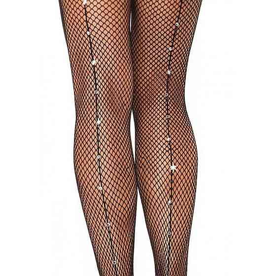 Колготки в сеточку с задним швом стразы Leg Avenue Backseam Fishnet Pantyhose O/S Sex Aura Киев
