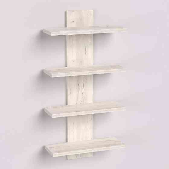 Полиця навісна ПН-5, Дуб Крафт Білий, 350/140/700 Львів