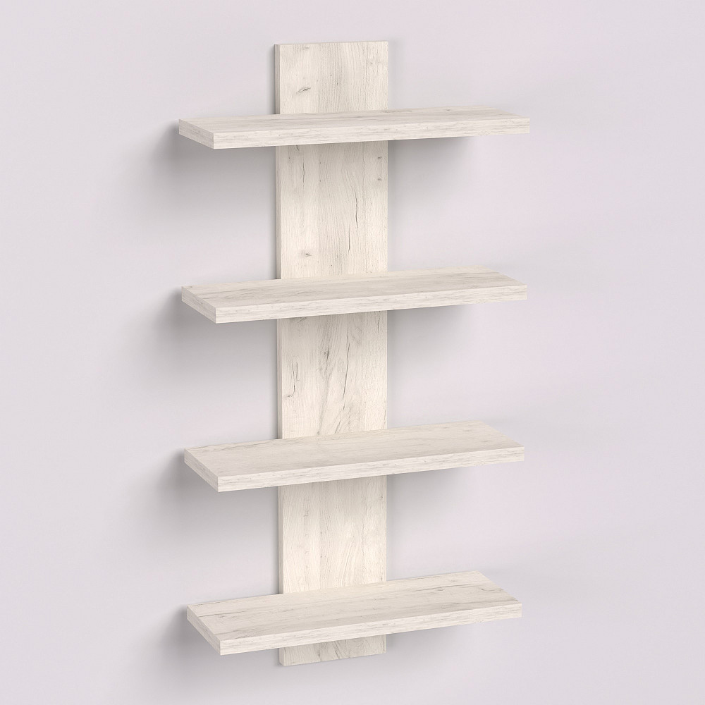 Полиця навісна ПН-5, Дуб Крафт Білий, 350/140/700 Львів - фото 2