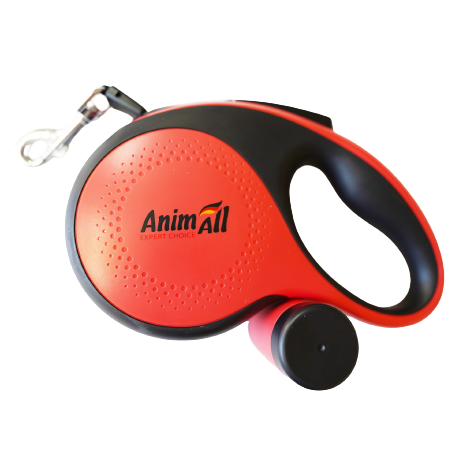 AnimAll Рулетка-повідець з диспенсером L до 50 кг/5 метрів, червоний Київ