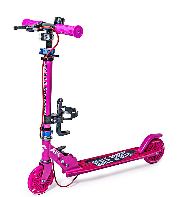 Самокат для дітей від 3-х років з ручним гальмом Scale Sports SS-13 Рожевий. Колеса 120 мм, світяться п Одеса - фото 1