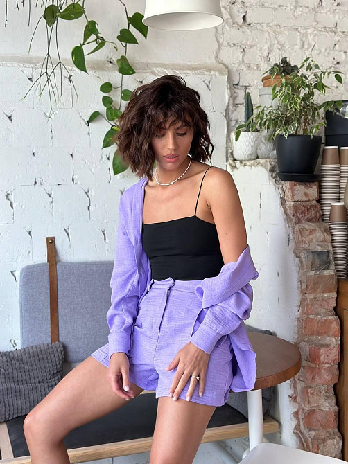 Костюм жіночий літній льон Лавандовий XL-2XL Харків - фото 4