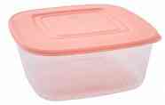Контейнер для харчових продуктів 1,88л квадратний прозорий/абрикосовий Алеана Житомир