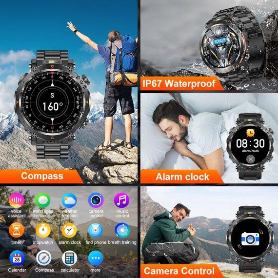 Умные наручные часы Smart Avation Pro Steel 2 ремешка (Оранжевый) Винница - изображение 9