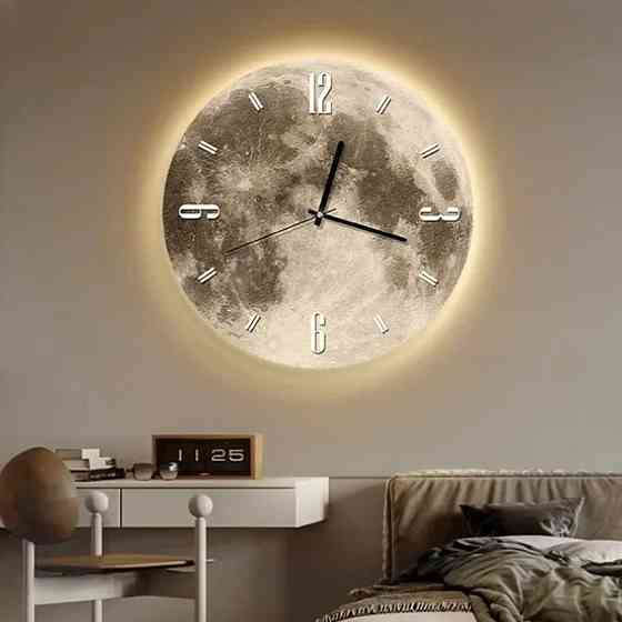 Настінний годинник з LED підсвічуванням,на батарейках,40см,"Місяць" SBR Київ