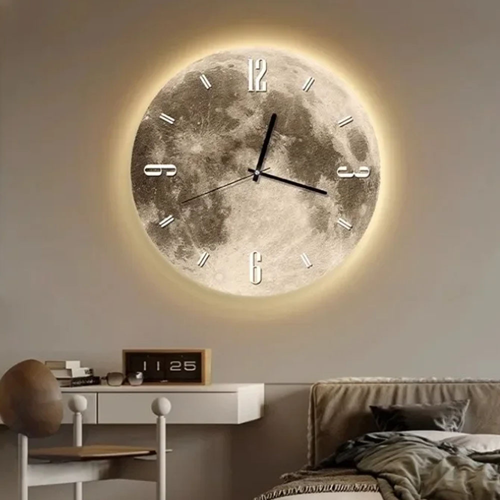Настінний годинник з LED підсвічуванням,на батарейках,40см,"Місяць" SBR Київ - фото 1