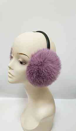 Хутряні навушники дитячі з кролика Бузковий Харків