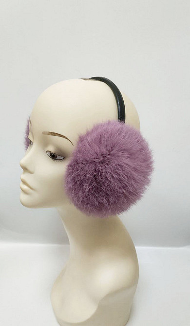 Наушники меховые детские из кролика Сиреневый Харьков - изображение 2
