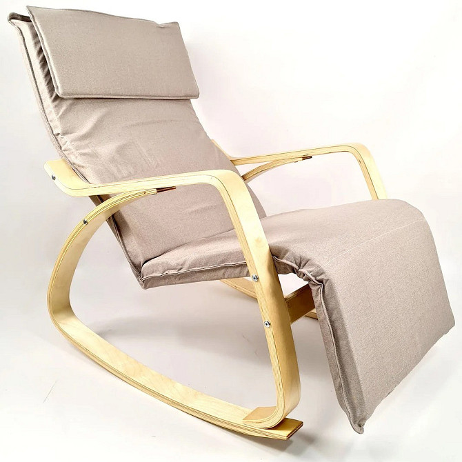 Крісло гойдалка з підставкою для ніг Avko ARC003 Natural Beige Київ - фото 1