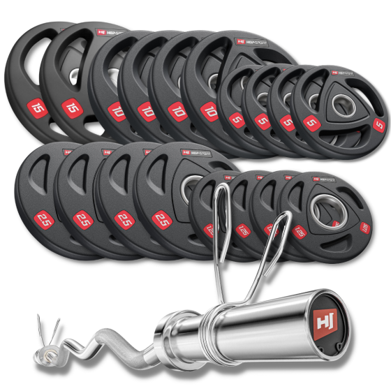 Набір олімпійський Hop-Sport PRO 115кг з W-подібним грифом Київ