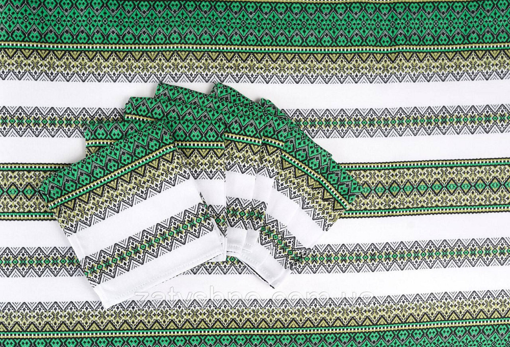 Вишита скатертина з серветками зелена Київ - фото 1