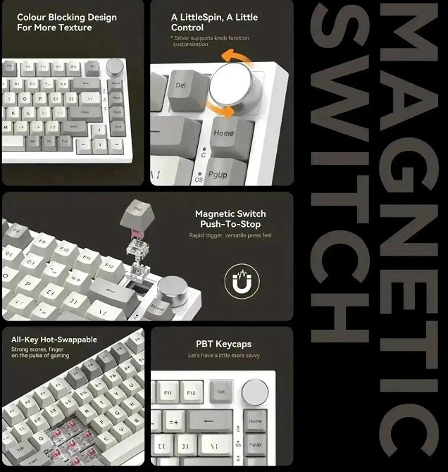 Магнитная клавиатура Attack Shark K85 Rapid Trigger Магнитные свичи RGB. Харьков - изображение 1