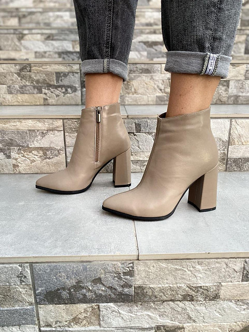 Nivelle Шкіряні черевики жіночі з натуральної шкіри демісезонні весна-осінь 6093/48 бежеві на п Коломия - фото 1