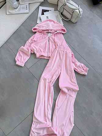 Жіночий прогулянковий оверсайз костюм-двійка: кофта та штани турецький велюр Барбі Одеса