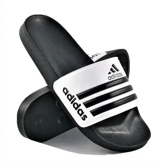 Шльопанці Adidas Чорні Сланці Тапочки Білі Адідас Жіночі (розміри: 38,39,40,41) Дніпро - фото 1